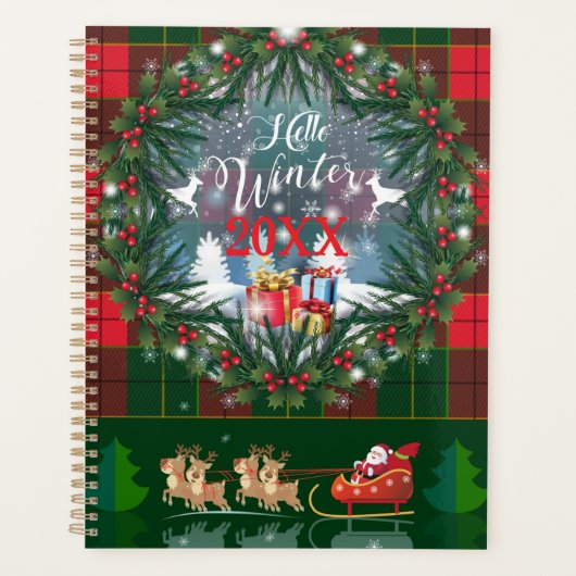 Sinterklaas rijdt in een slee geleid door rendiere planner (Voorkant)