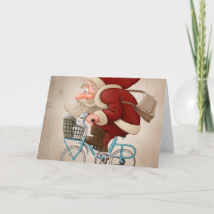 Sinterklaas rijdt op de fiets feestdagen kaart