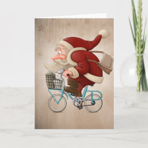 Sinterklaas rijdt op de fiets feestdagen kaart