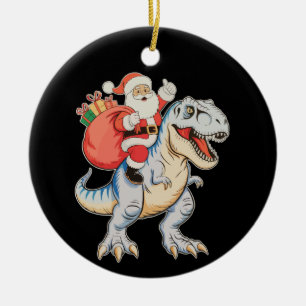 Sinterklaas rijdt op dinosaurus T Rex Kerst Xmas V Keramisch Ornament