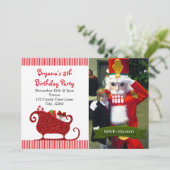 Sinterklaas Rode Sleigh Kerstmis Party Kaart (Staand voorkant)