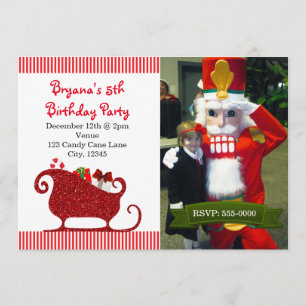 Sinterklaas Rode Sleigh Kerstmis Party Kaart