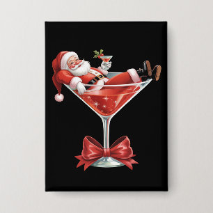 Sinterklaas' Rommelige Kerst Martini Grappige Sint Button