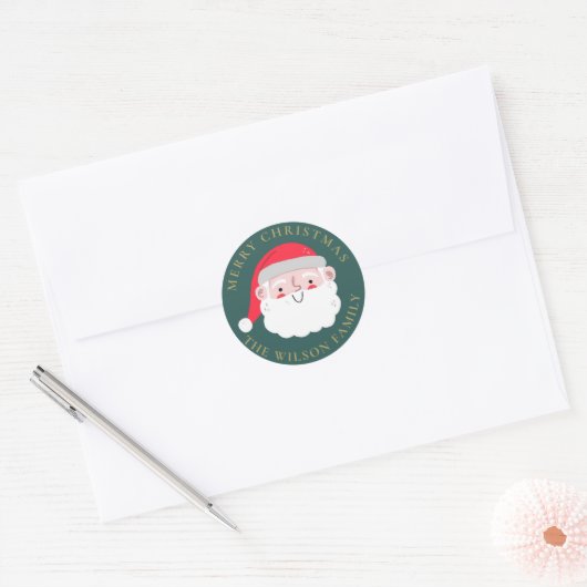 Sinterklaas rond Kerst sticker | Gepersonaliseerd (Envelop)