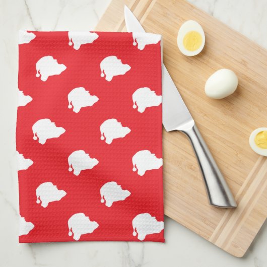 Sinterklaas rood theedoek (Quarter Fold)