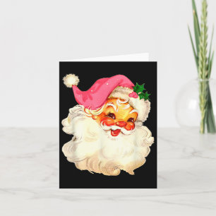 Sinterklaas Roze Kerstmis Gezicht Oud Xmas Vintage Kaart