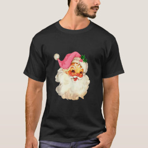 Sinterklaas Roze Kerstmis Gezicht Oud Xmas Vintage T-shirt