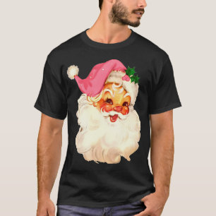 Sinterklaas Roze Kerstmis Gezicht Oud Xmas Vintage T-shirt