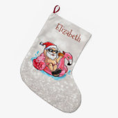 Sinterklaas, roze lampjes, glittery Bokeh Grote Kerstsok (Voorkant (Hangend))