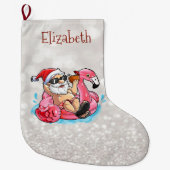 Sinterklaas, roze lampjes, glittery Bokeh Grote Kerstsok (Voorkant)