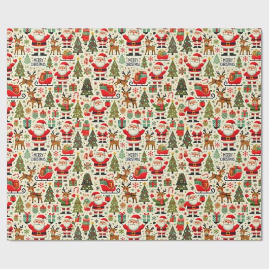 Sinterklaas Rudolph de rode neus rendier juichen Cadeaupapier (Vlak)