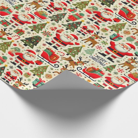 Sinterklaas Rudolph de rode neus rendier juichen Cadeaupapier (Hoek)