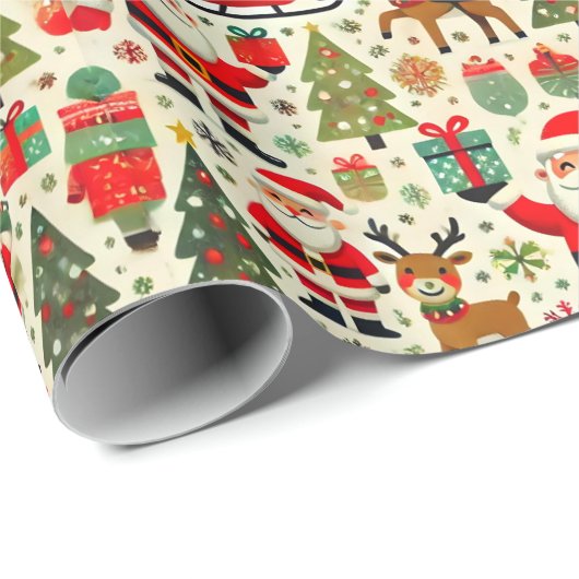 Sinterklaas Rudolph de rode neus rendier juichen Cadeaupapier (Rol Hoek)