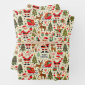 Sinterklaas Rudolph de rode neus rendier juichen Inpakpapier Vel (In situ)