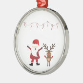 Sinterklaas Rudolph de rode sneeuwrenrendierster Metalen Ornament (Links)