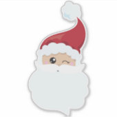 Sinterklaas, Santa Hat, Winking Santa, Kerstmis Sticker (Voorkant)