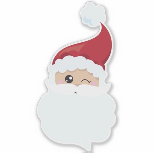 Sinterklaas, Santa Hat, Winking Santa, Kerstmis Sticker (Voorkant)