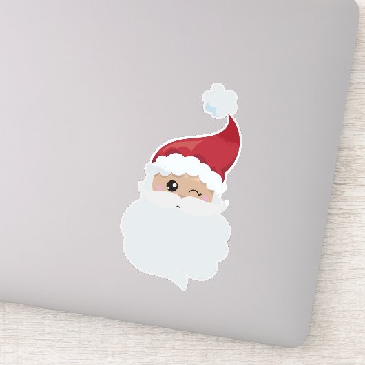 Sinterklaas, Santa Hat, Winking Santa, Kerstmis Sticker (Detail)