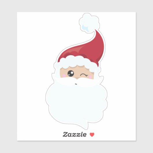 Sinterklaas, Santa Hat, Winking Santa, Kerstmis Sticker (Vel)