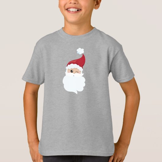 Sinterklaas, Santa Hat, Winking Santa, Kerstmis T-shirt (Voorkant)