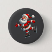 Sinterklaas schaatsen schaatsen Kerstmis Ronde Button 5,7 Cm (Voorkant)