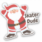 Sinterklaas schaatser dude sticker (Voorkant)
