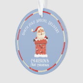 Sinterklaas schoorsteen Custom Foto Eerste Kerstmi Ornament (voorkant)