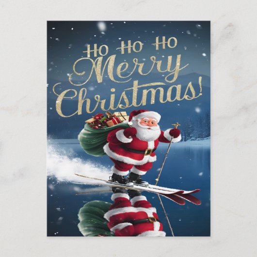 Sinterklaas Shreds the Slopes Briefkaart (Voorkant)