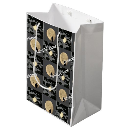 Sinterklaas / Sint Nicolaas Inpakpapier Medium Cadeauzakje (Voorkant Gekanteld)