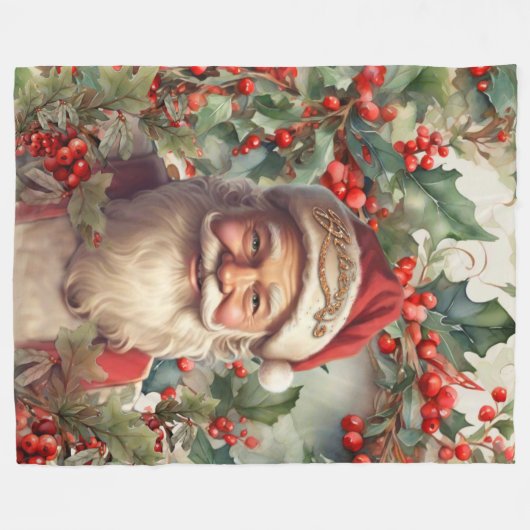 Sinterklaas Sinterklaas Kerstmis Fleece Deken (Voorkant (Horizontaal))