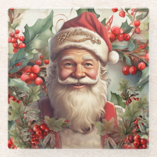 Sinterklaas Sinterklaas Kerstmis Glazen Onderzetter (Voorkant)