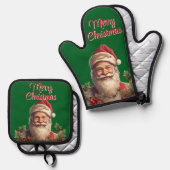 Sinterklaas Sinterklaas Kerstmis Ovenwant & Pannenlap Set (Voorkant / Achterkant)