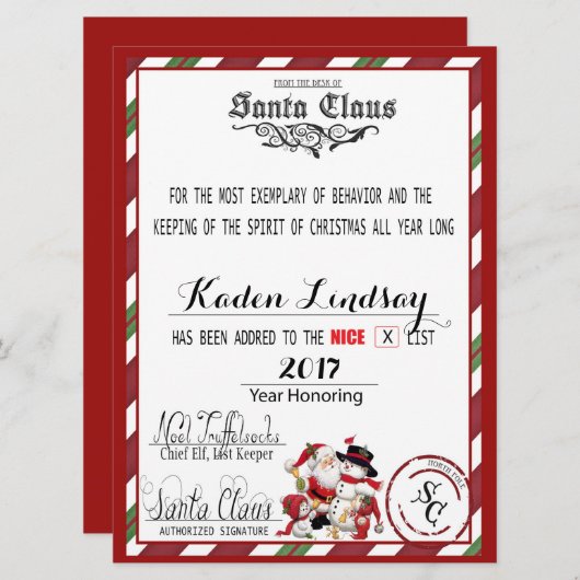 Sinterklaas Sinterklaas Nice lijst Feestdagenkaart (Voorkant / Achterkant)