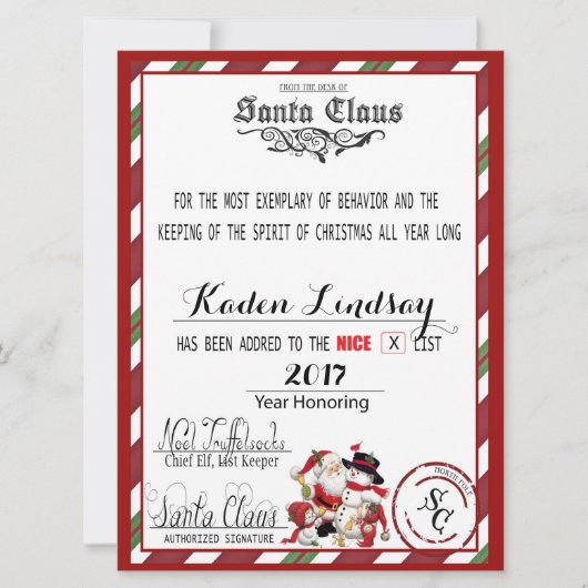 Sinterklaas Sinterklaas Nice lijst Feestdagenkaart (Voorkant)