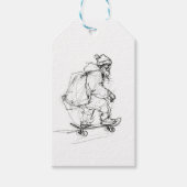 Sinterklaas skateboarden met Cadeaus Cadeaulabel (Voorkant)