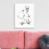 Sinterklaas skateboarden met Cadeaus Canvas Afdruk (Insitu (Woonkamer))