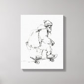 Sinterklaas skateboarden met Cadeaus Canvas Afdruk (Voorkant)