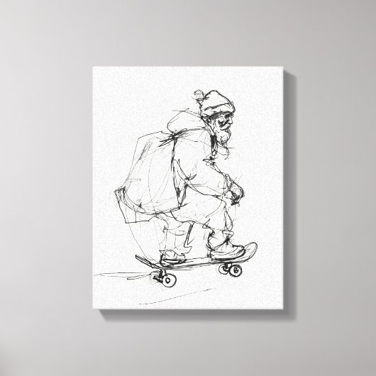 Sinterklaas skateboarden met Cadeaus Canvas Afdruk (Voorkant)