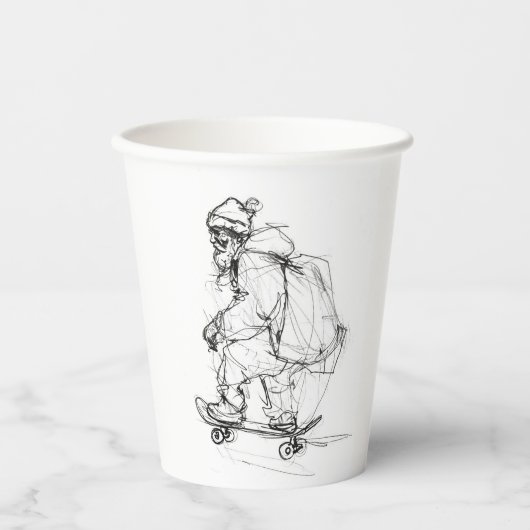 Sinterklaas skateboarden met Cadeaus Papieren Bekers (Voorkant)