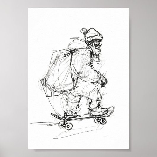Sinterklaas skateboarden met Cadeaus Poster (Voorkant)