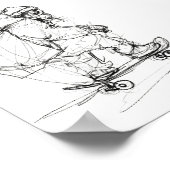 Sinterklaas skateboarden met Cadeaus Poster (Hoek)