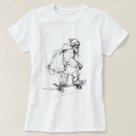 Sinterklaas skateboarden met Cadeaus T-shirt