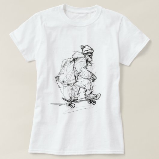 Sinterklaas skateboarden met Cadeaus T-shirt (Design voorkant)
