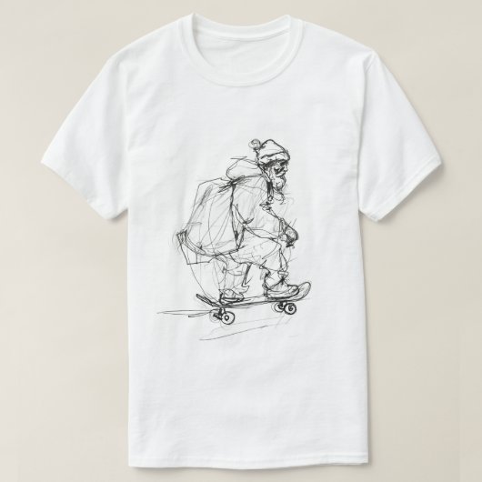 Sinterklaas skateboarden met Cadeaus T-shirt (Design voorkant)