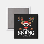 Sinterklaas Skiënde Rendieren Grappige Kerst Match Magneet (Voorkant / Achterkant)