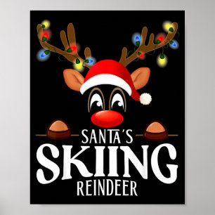 Sinterklaas' skireeën grappige kerst matchende pjs poster