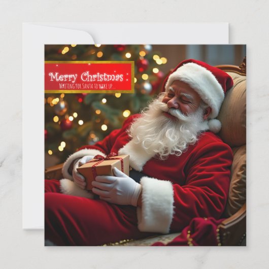 Sinterklaas slaapt met wensen SqFC Feestdagenkaart (Voorkant)