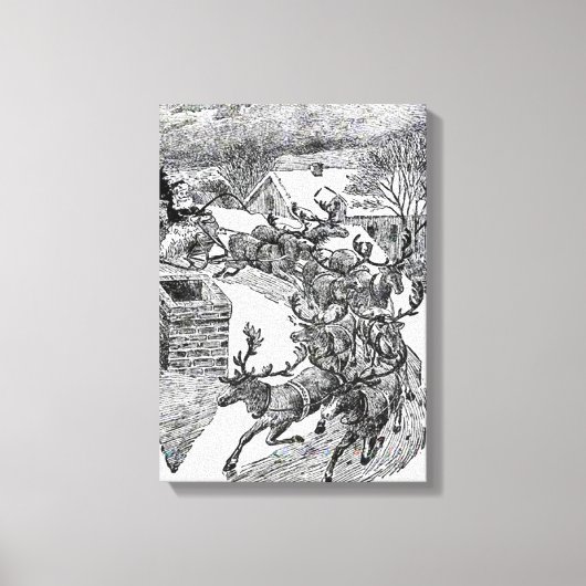 Sinterklaas Slapende Illustratie Canvas Afdruk (Voorkant)