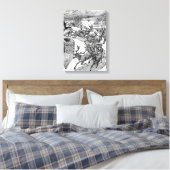 Sinterklaas Slapende Illustratie Canvas Afdruk (Insitu (Slaapkamer))