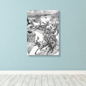 Sinterklaas Slapende Illustratie Canvas Afdruk (Insitu (Houten vloer))